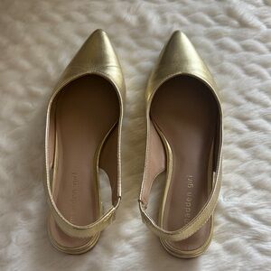 Madden Girl Gold Pointed-Toe Slingback Flats